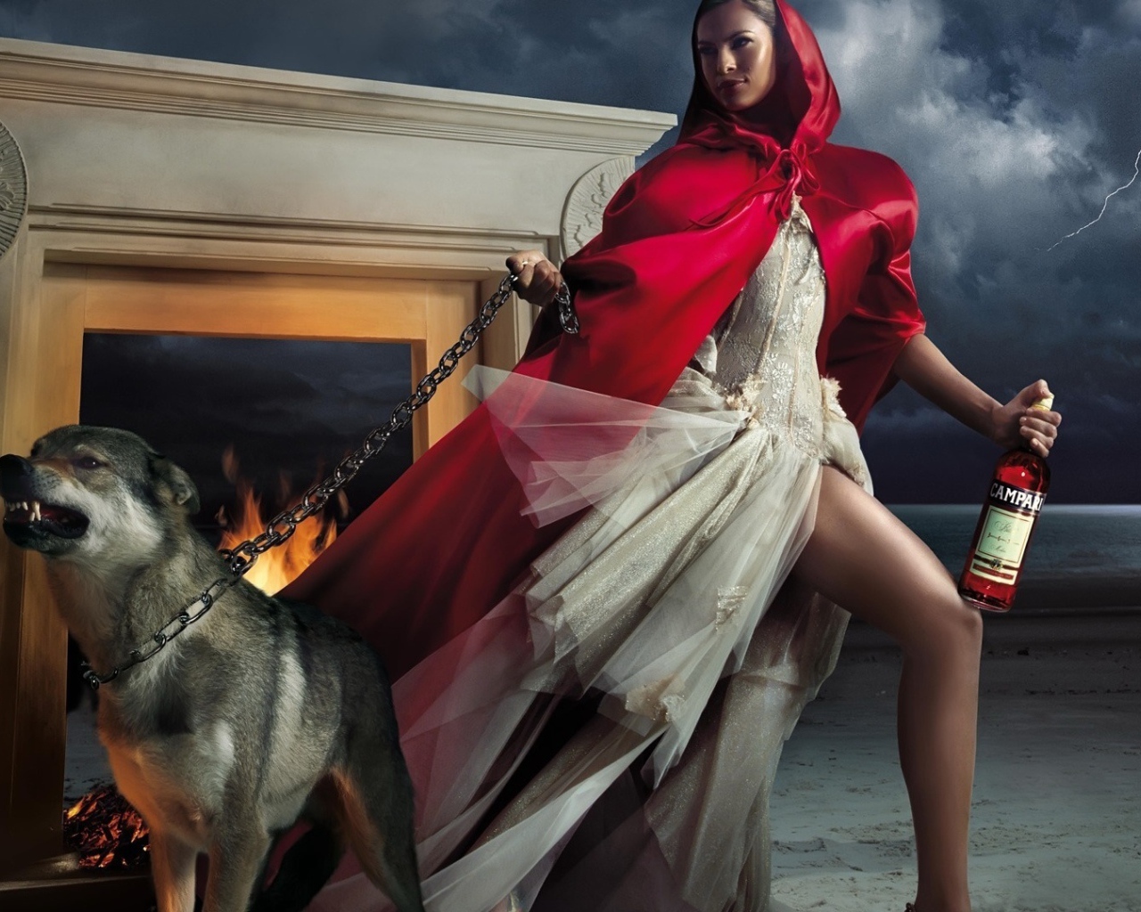 Ева Мендес с собакой