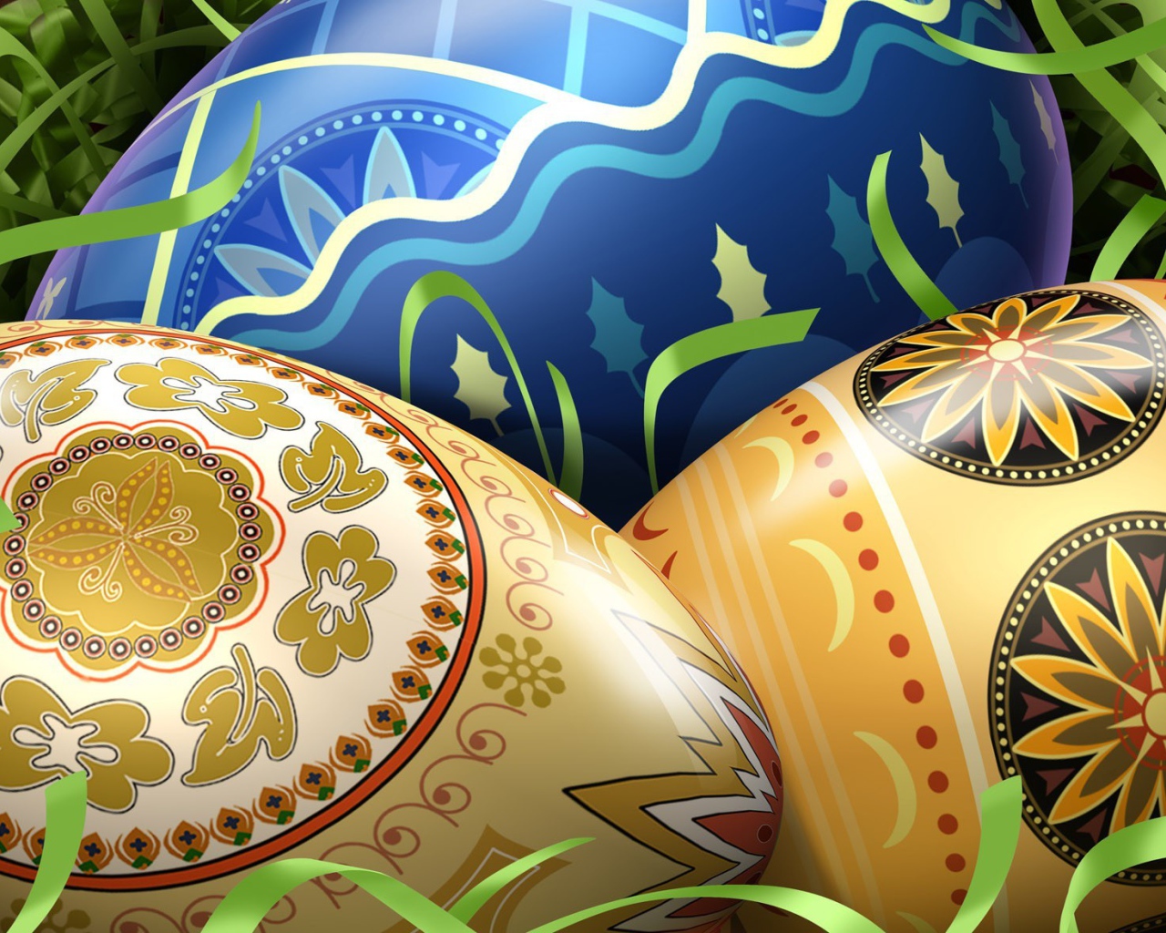 Уникальный узор на яйцах на Пасху