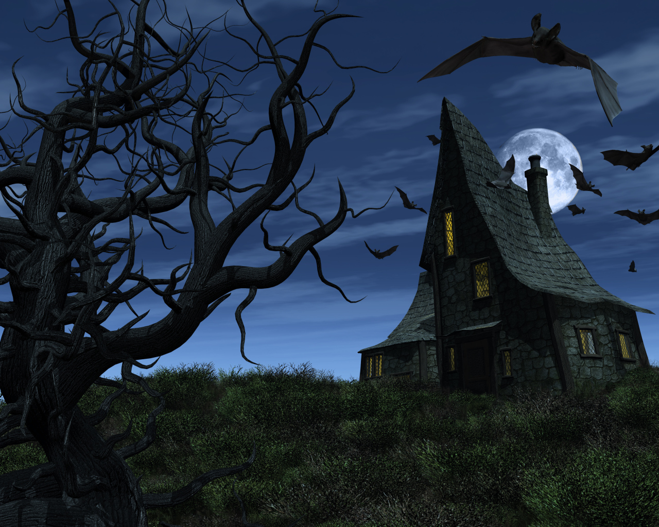 Лунная ночь на хелоуин