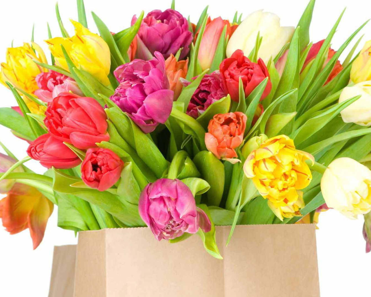 Красивый букет тюльпанов на восьмое марта