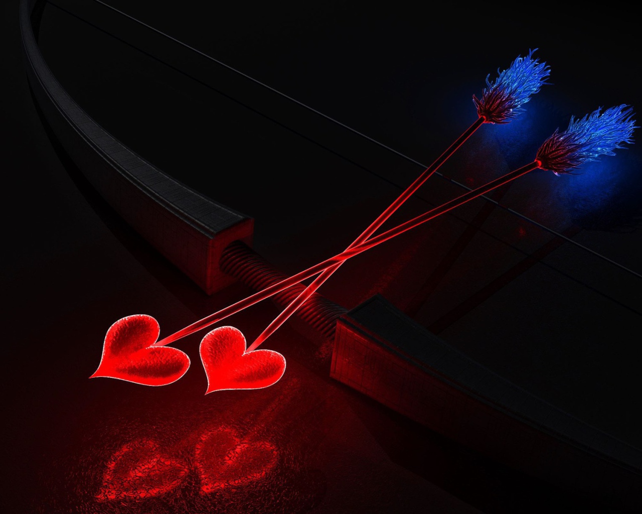 Лук и стрелы на День Святого Валентина 14 февраля