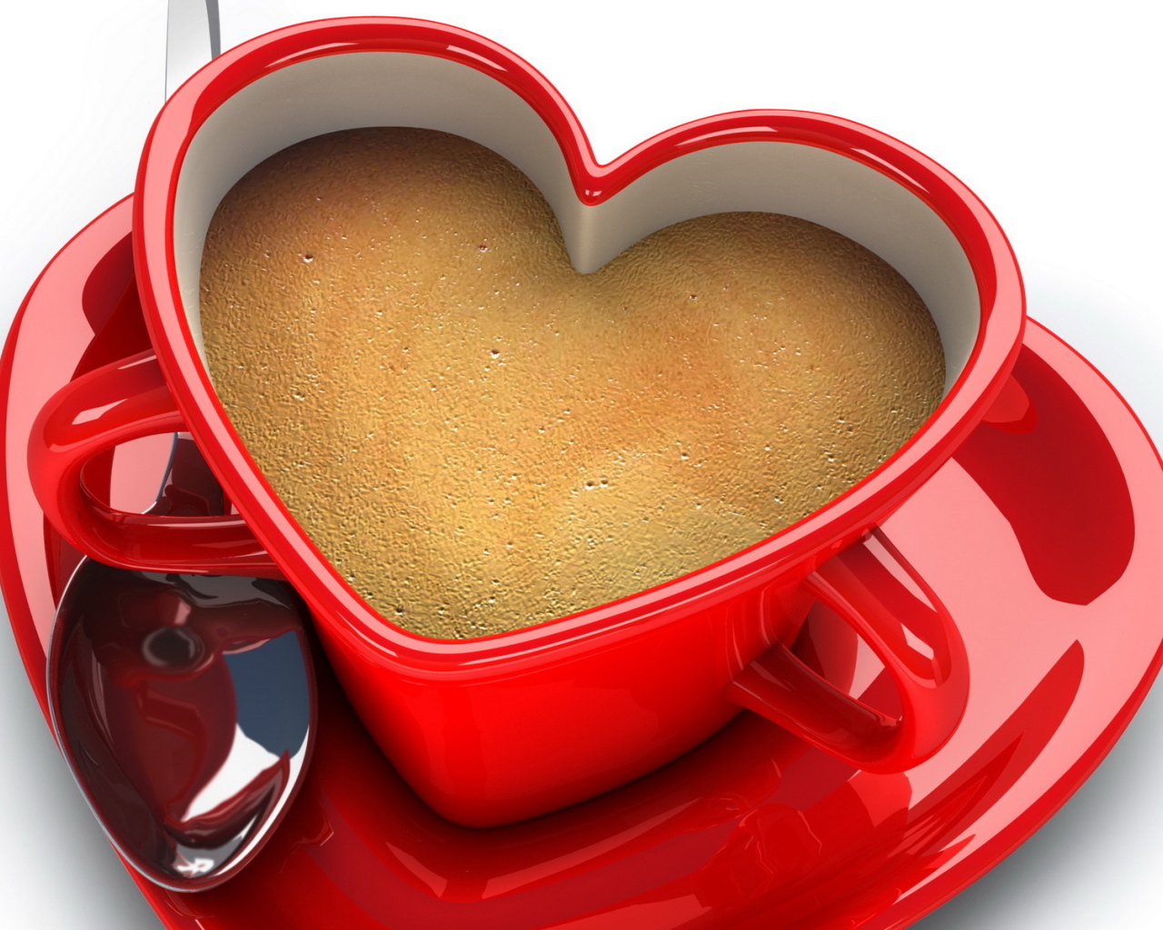 Чашка в форме сердца на День Святого Валентина 14 февраля