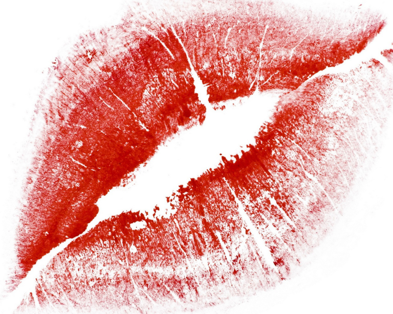 Отпечаток губ на День Святого Валентина 14 февраля