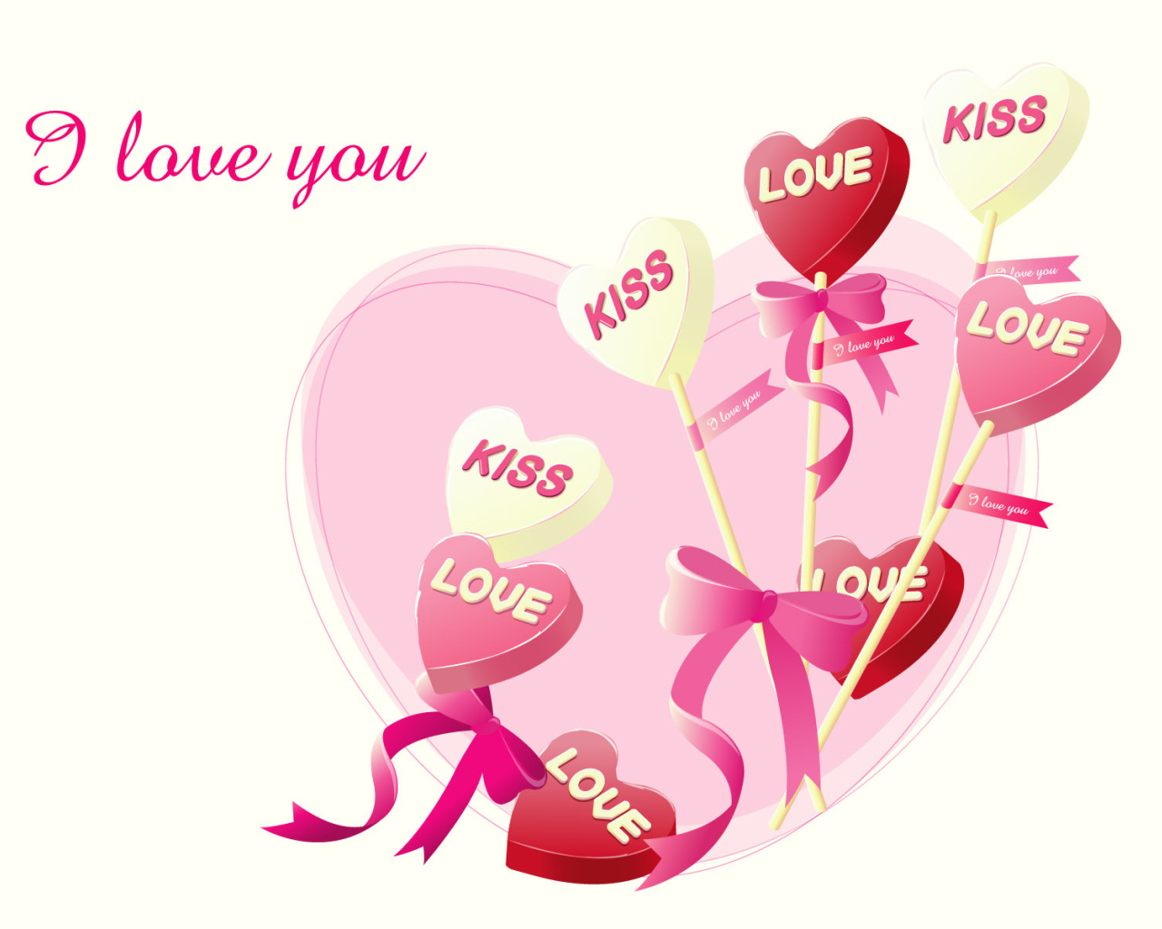 Розовые сердца леденцы на День Святого Валентина 14 февраля