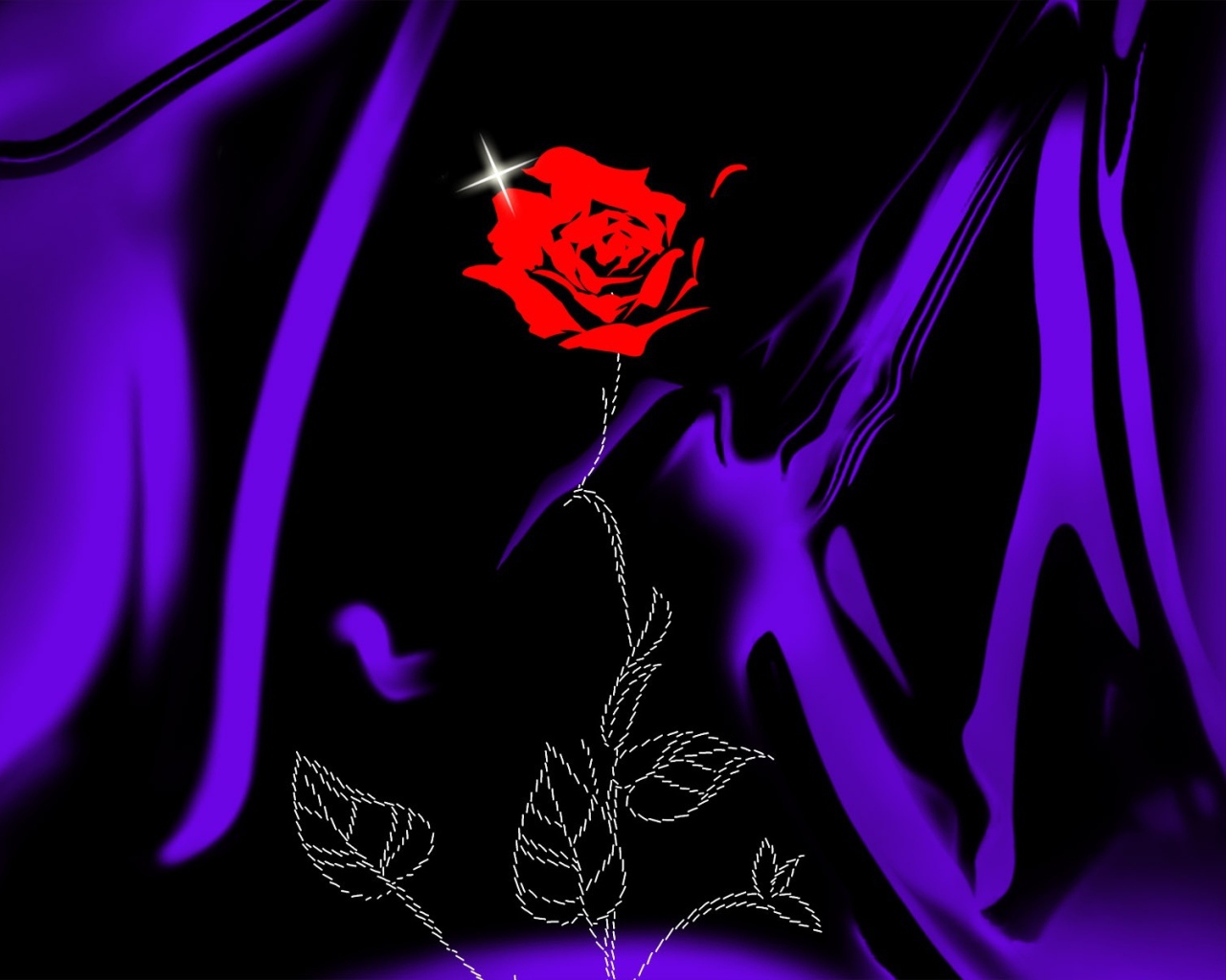Роза на сиреневой ткани на День Святого Валентина