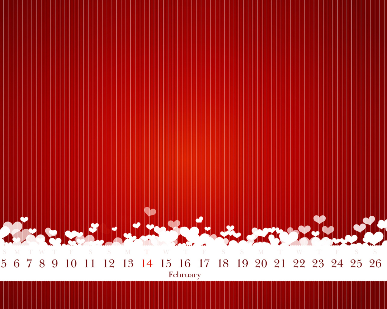 Оригинальный календарь на День Влюбленных 14 февраля