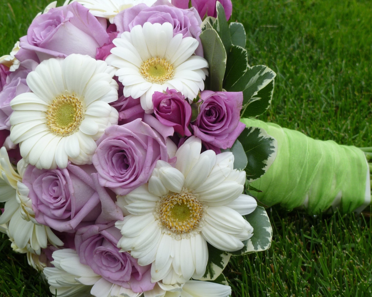 Фиолетовые розы в красивом букете