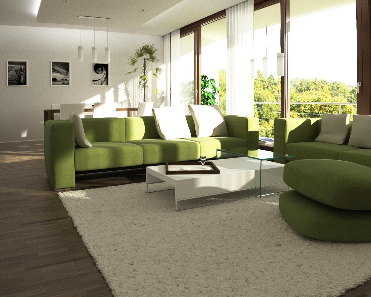 Зеленые диваны