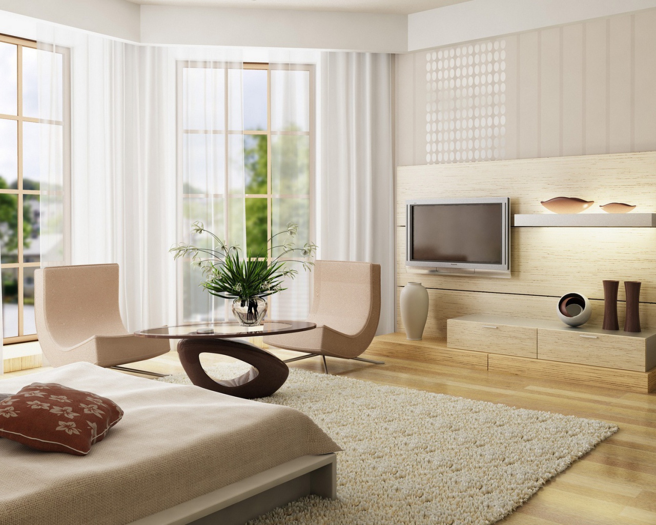 Светлая гостиная 