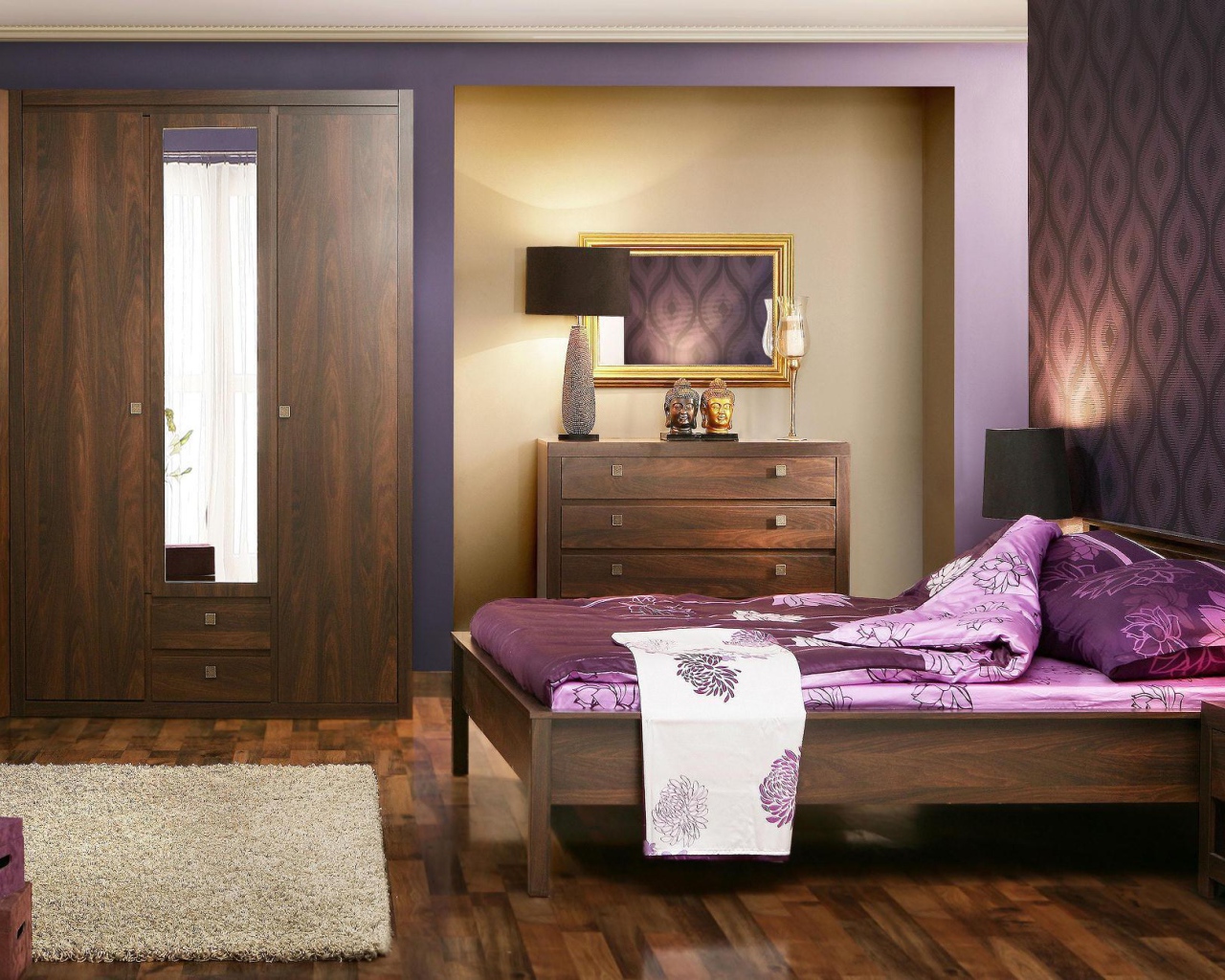 Спальня в сиреневом тоне