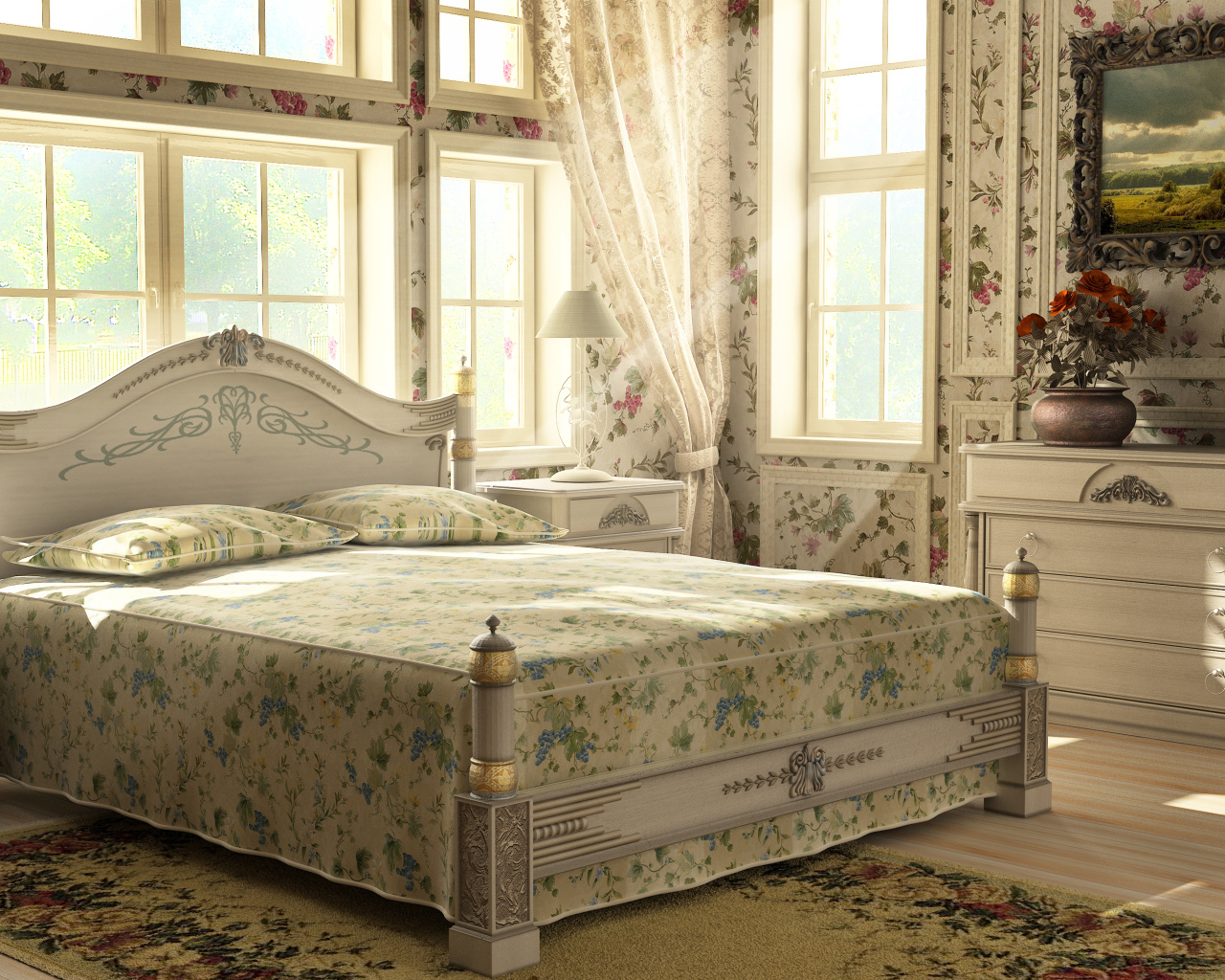 Спальня в стиле ретро