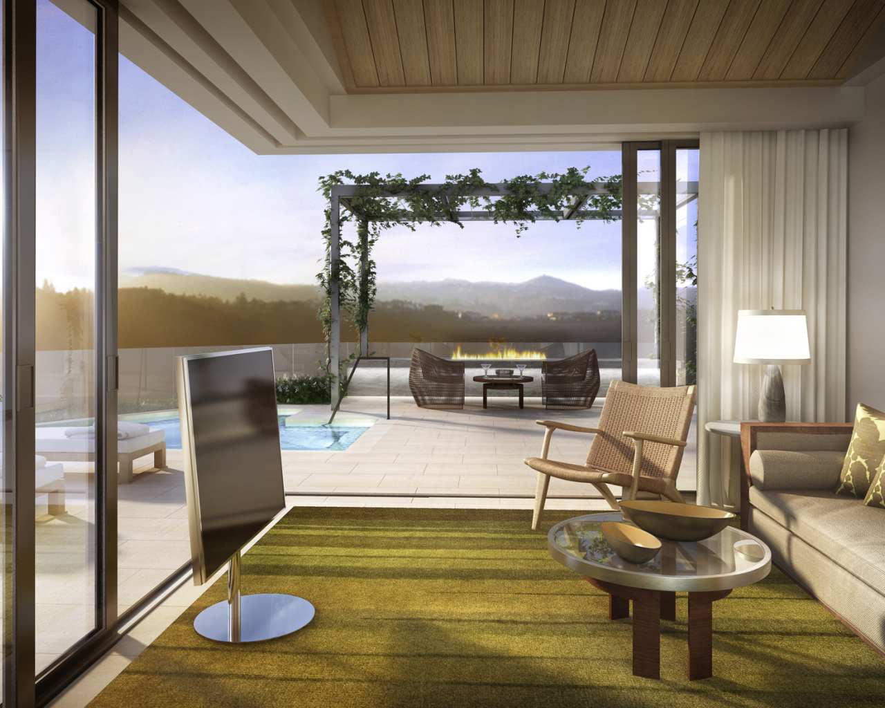 Веранда с телевизором