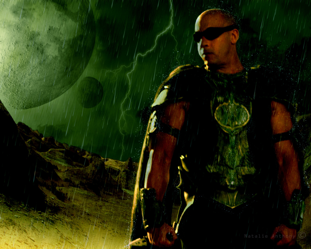 Актер Вин Дизель в роли Риддика