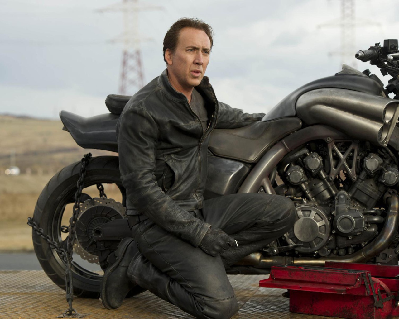 Николас Кейдж и его мотоцикл