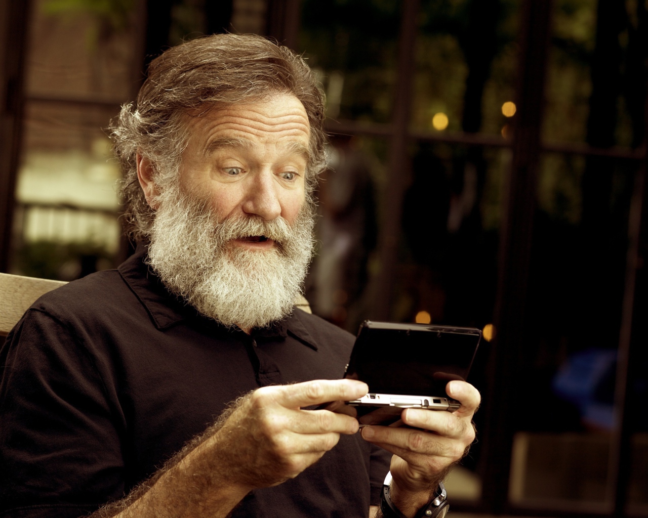 Робин Уильямс с большой бородой