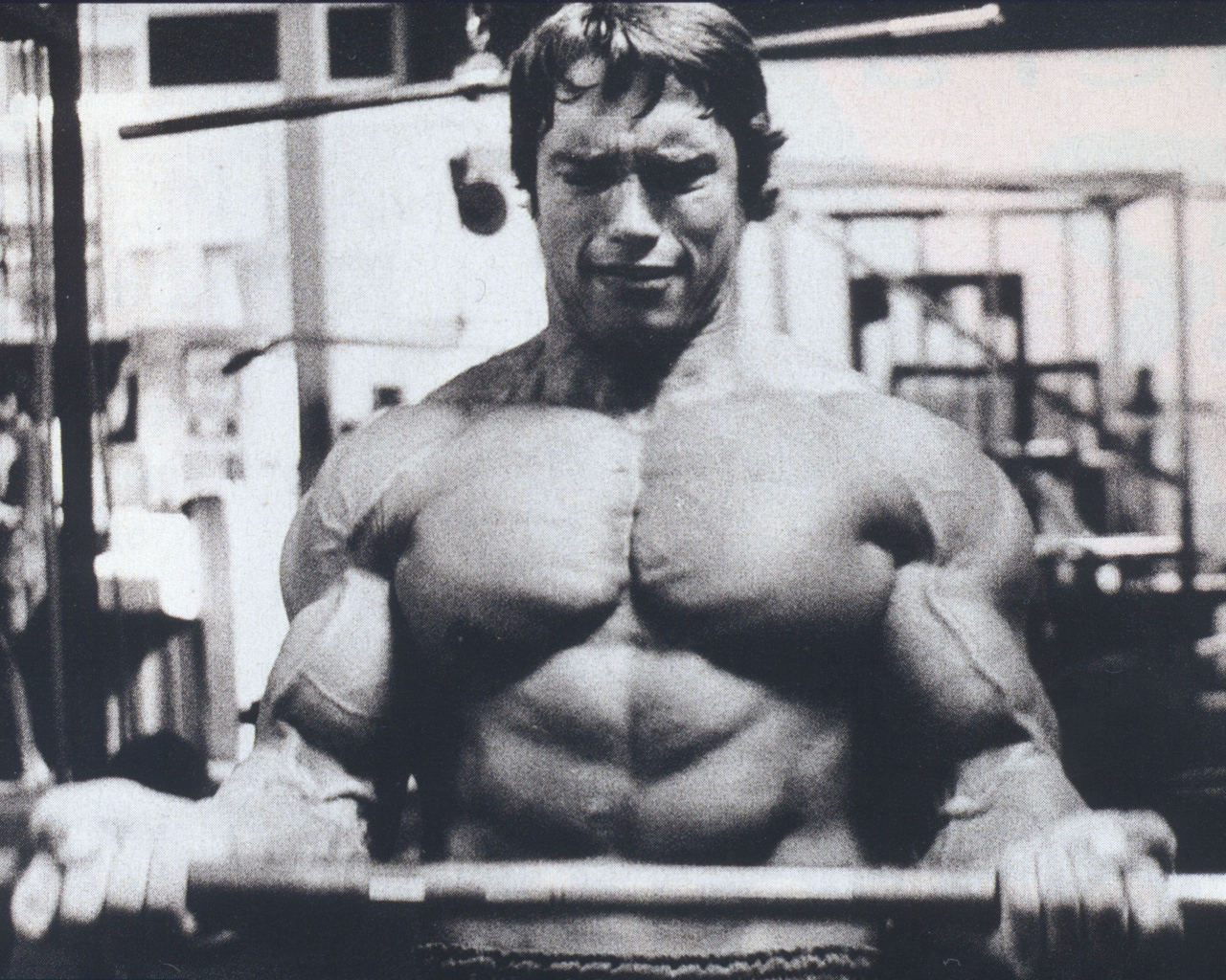 Шварценеггер на тренировке