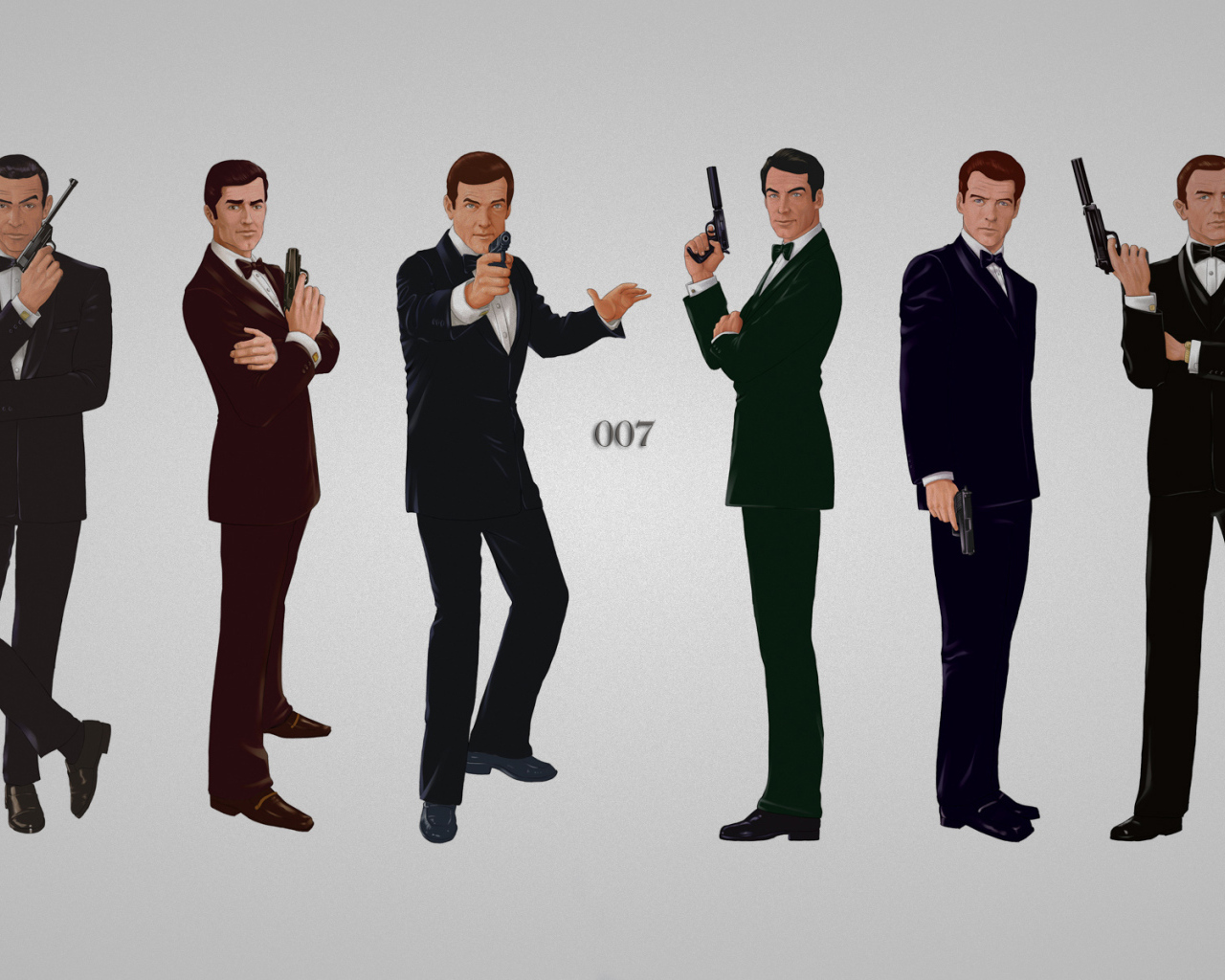 Джеймс Бонд в разных позах