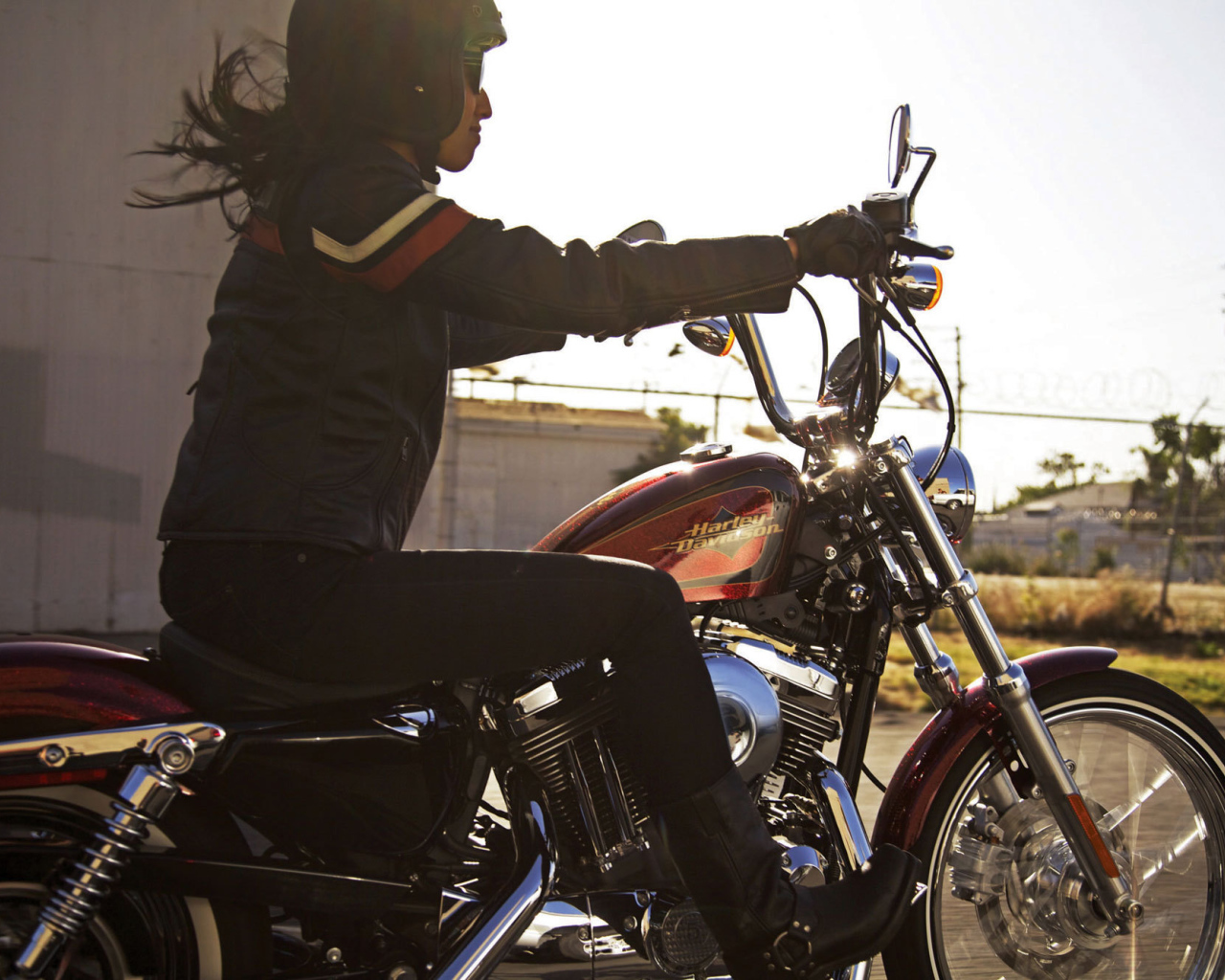 Красивый мотоцикл Harley-Davidson XL 1200V Sportster Seventy-Two