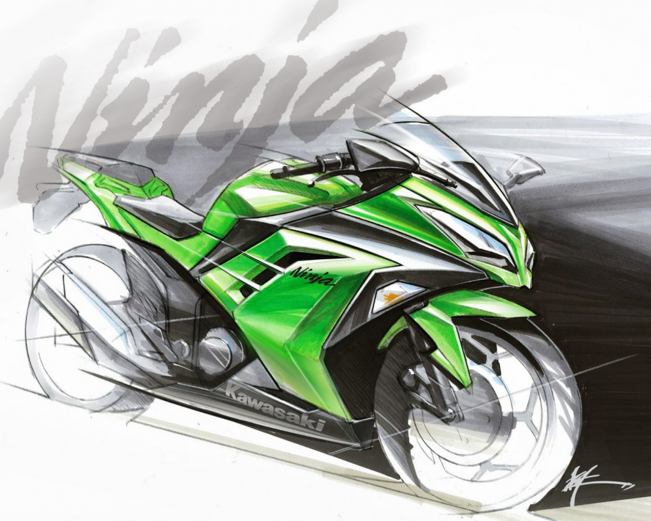 Мотоцикл модели Kawasaki Ninja 300