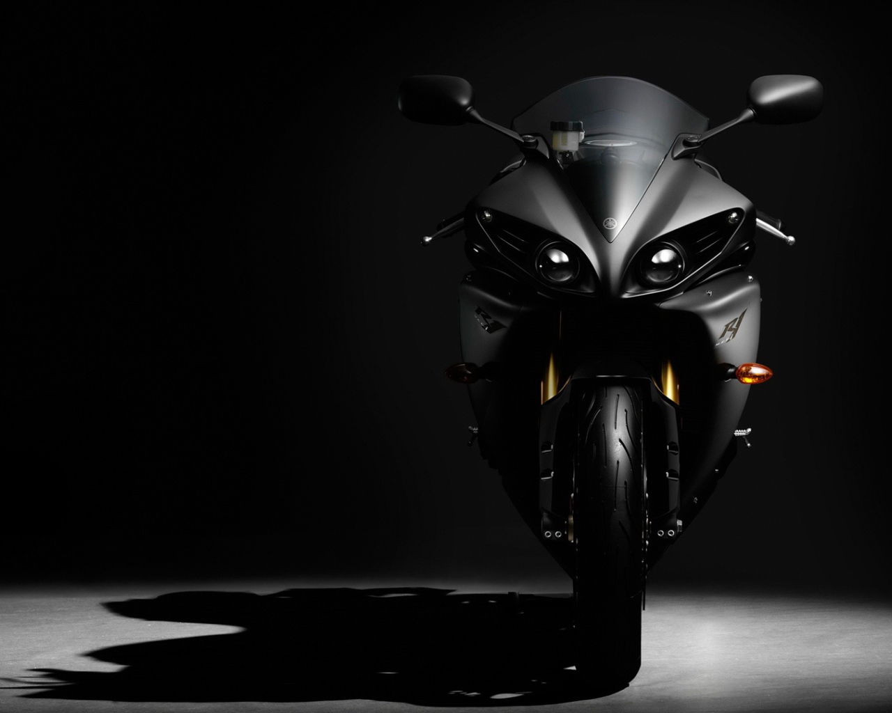 Stylish black motorcycle