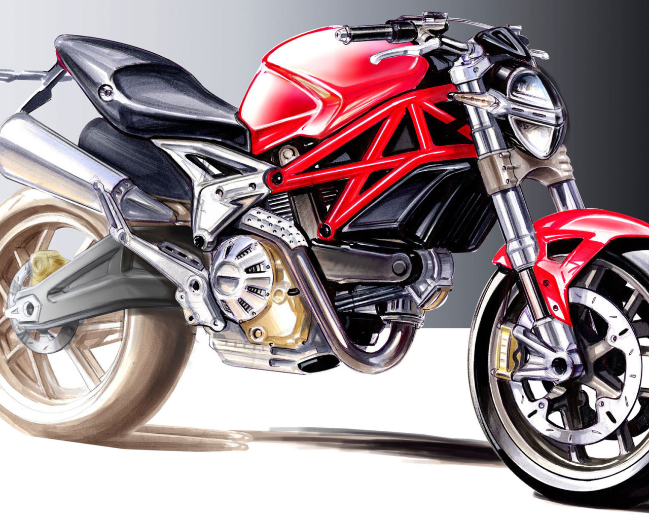 Красивый мотоцикл в москве Ducati Monster 1200