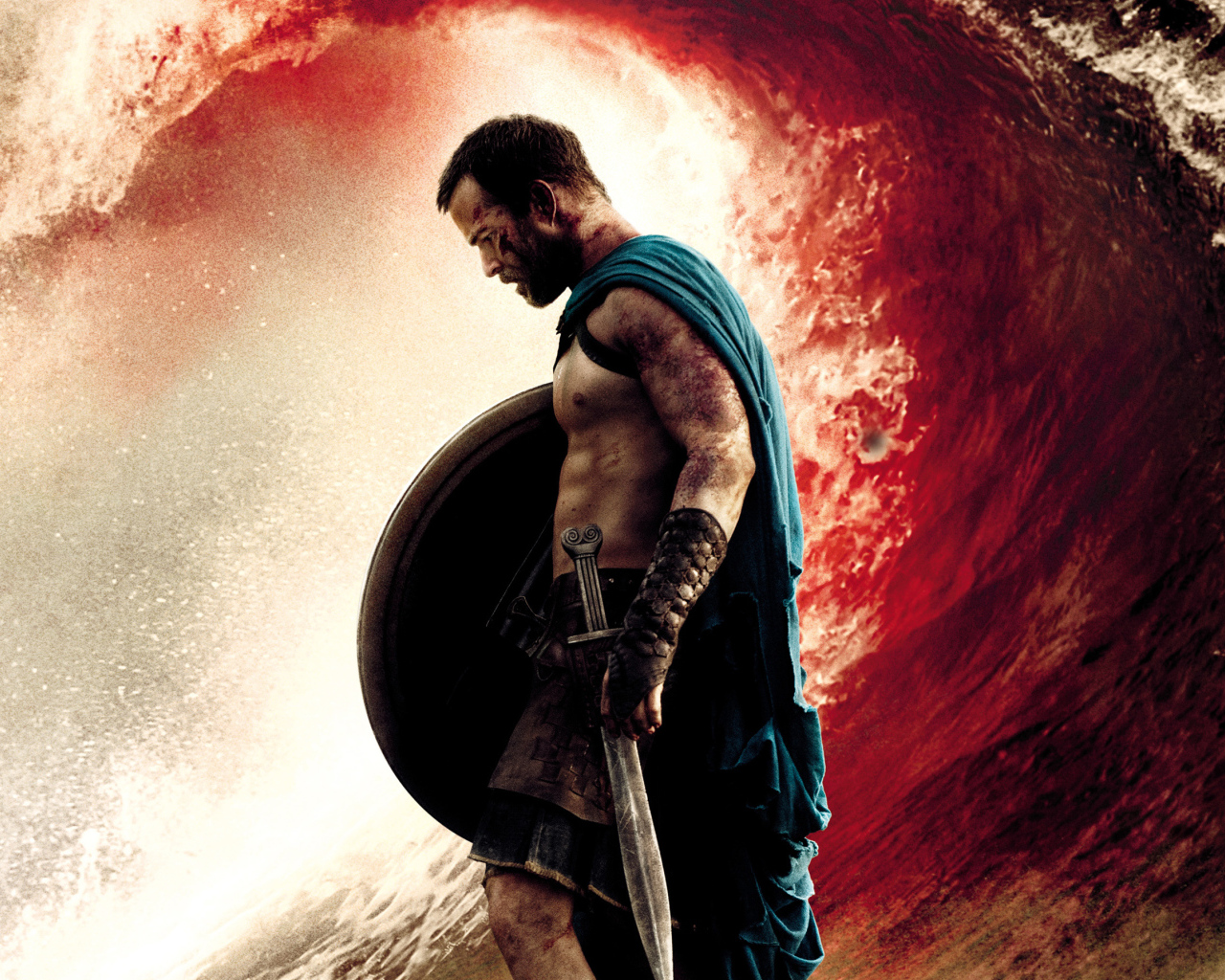 300 спартанцев: Расцвет империи спартанец на фоне моря