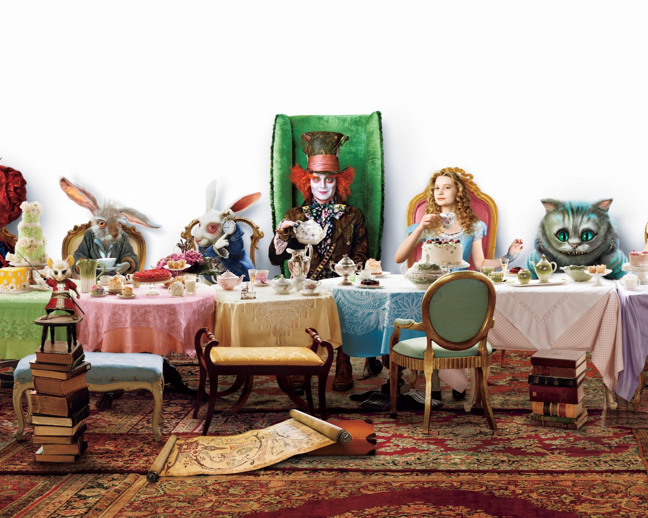 Алиса в стране чудес за столом