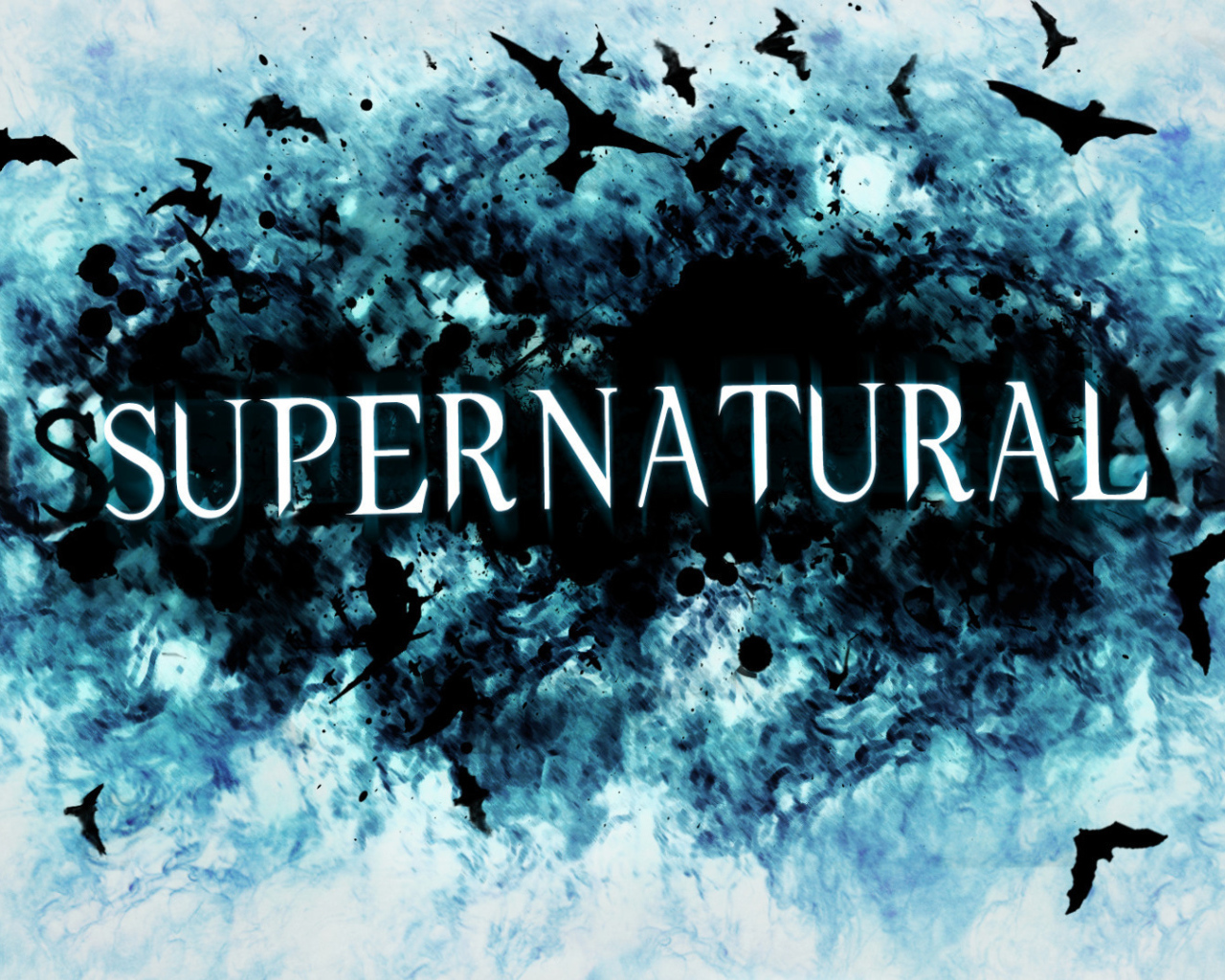 Синий постер сериала Сверхъестественное