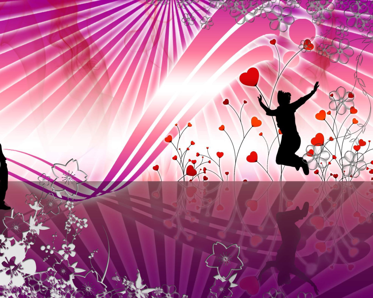 Пара танцует абстрактный танец