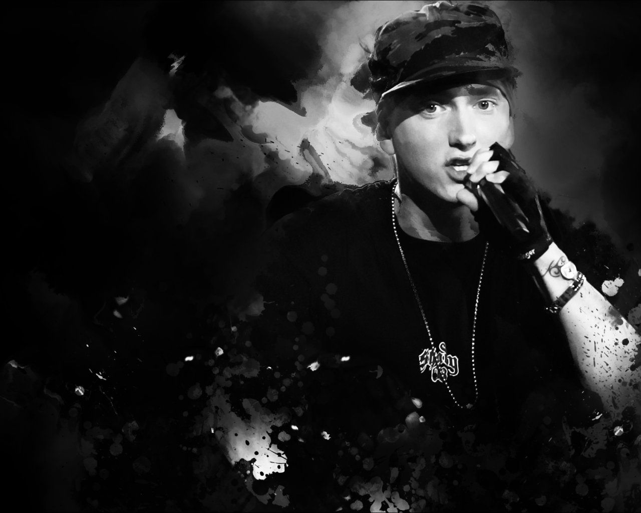 Eminem с микрофоном