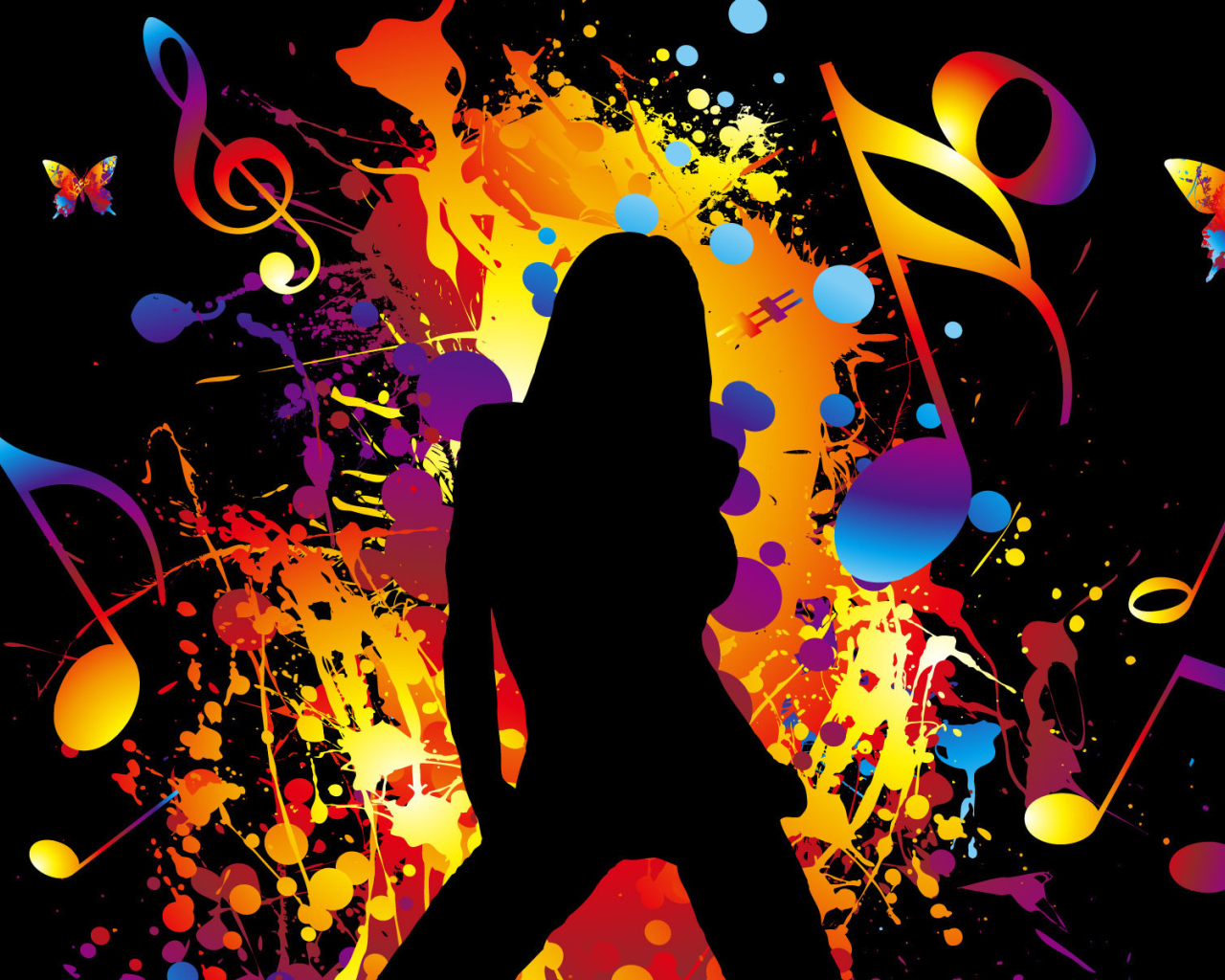 Девушка на фоне энергии танца