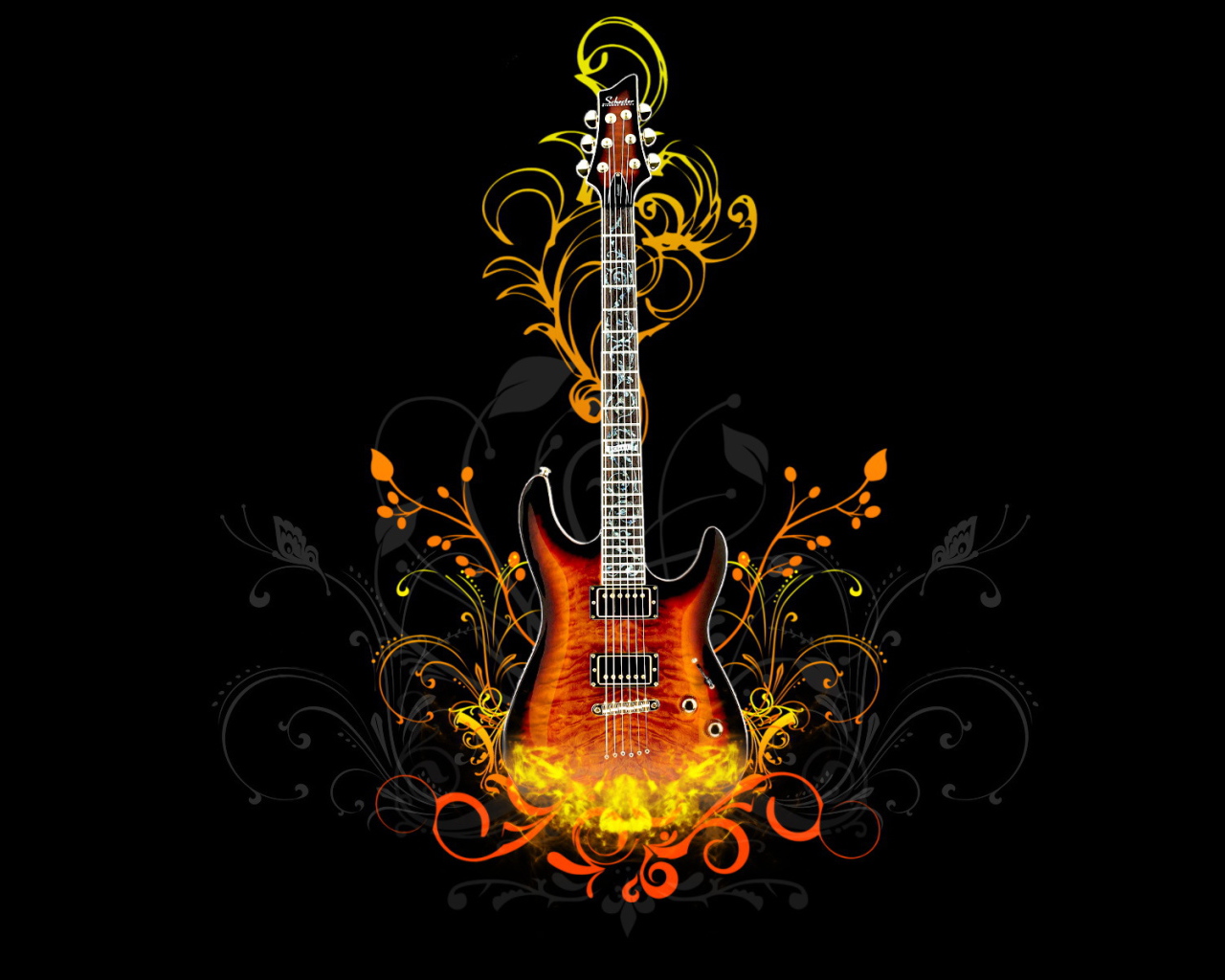 Гитара в узорах