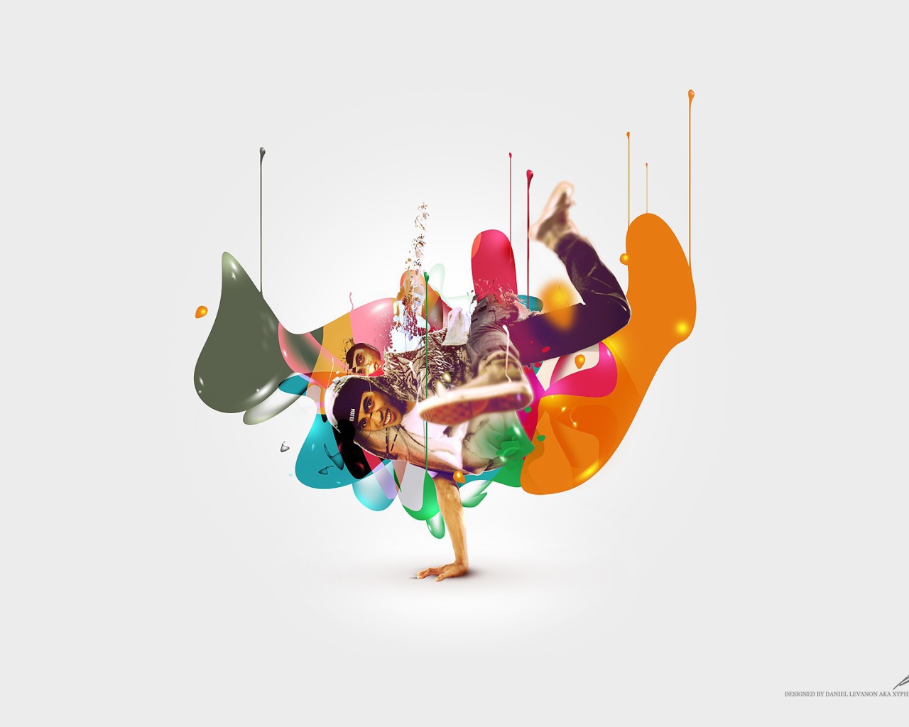 Парень танцует брейкданс