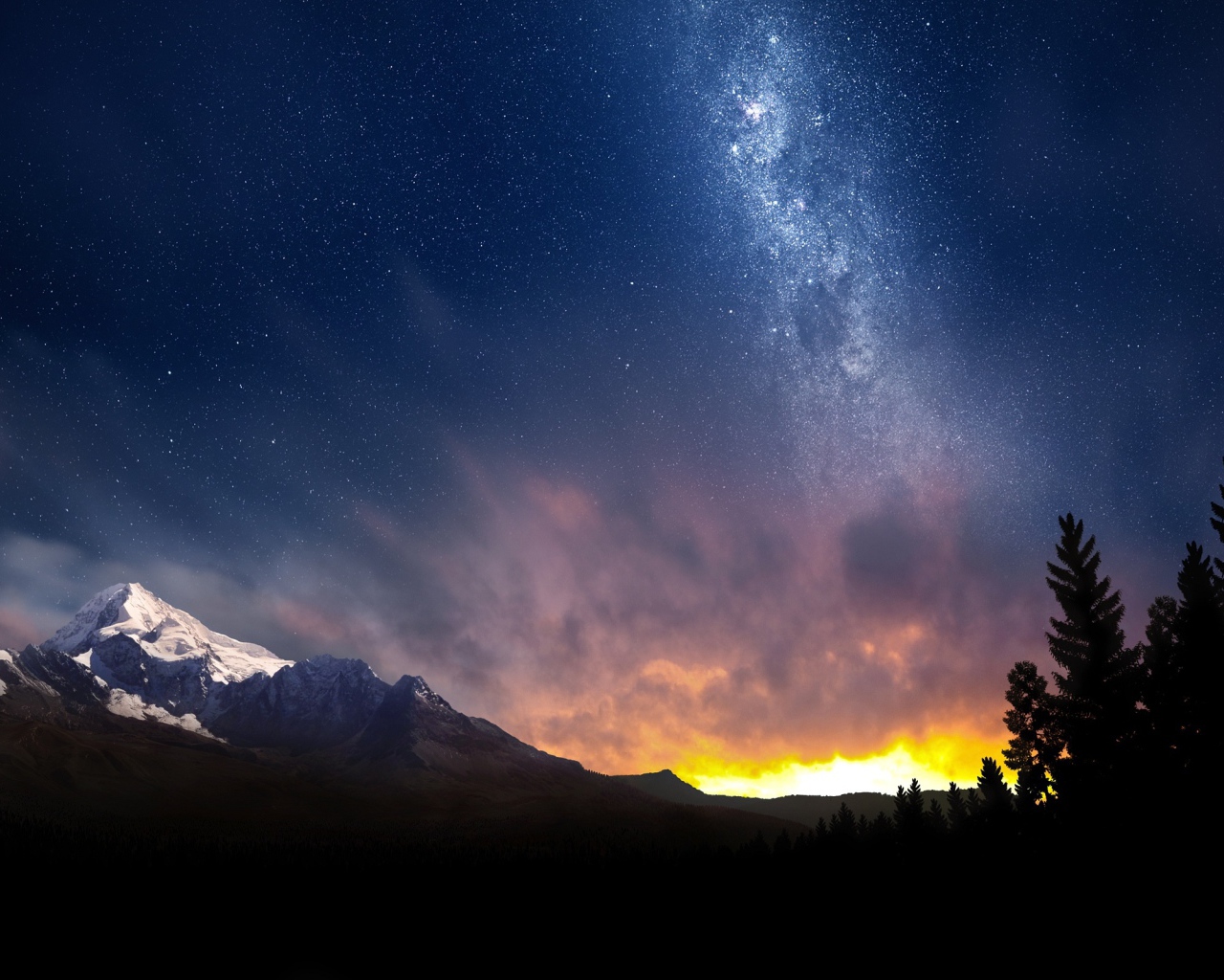 Ночное небо в Швейцарии