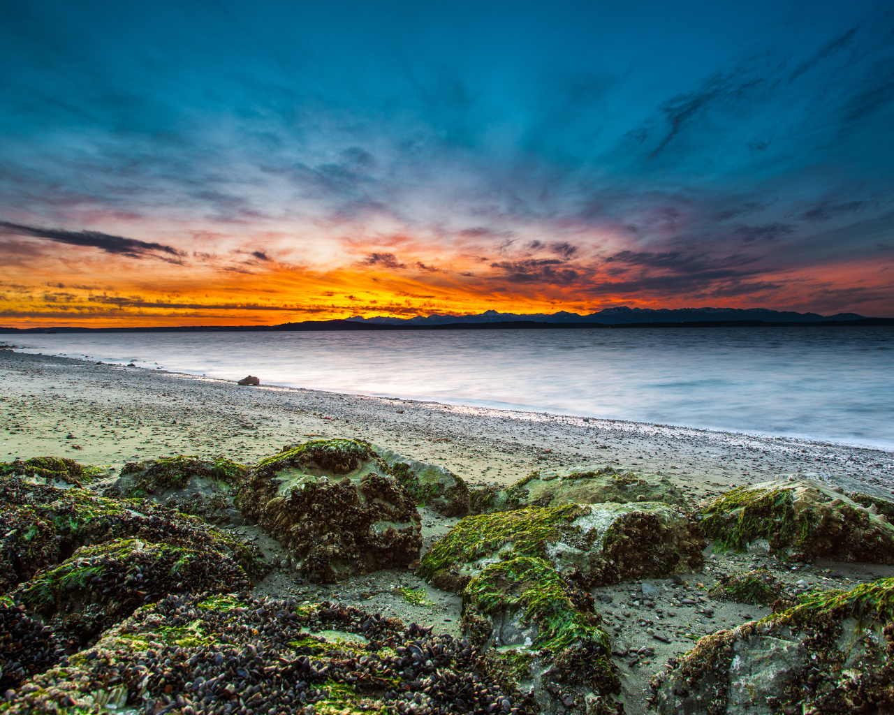 Алки пляж в Западном Сиэтле, штат Вашингтон, США