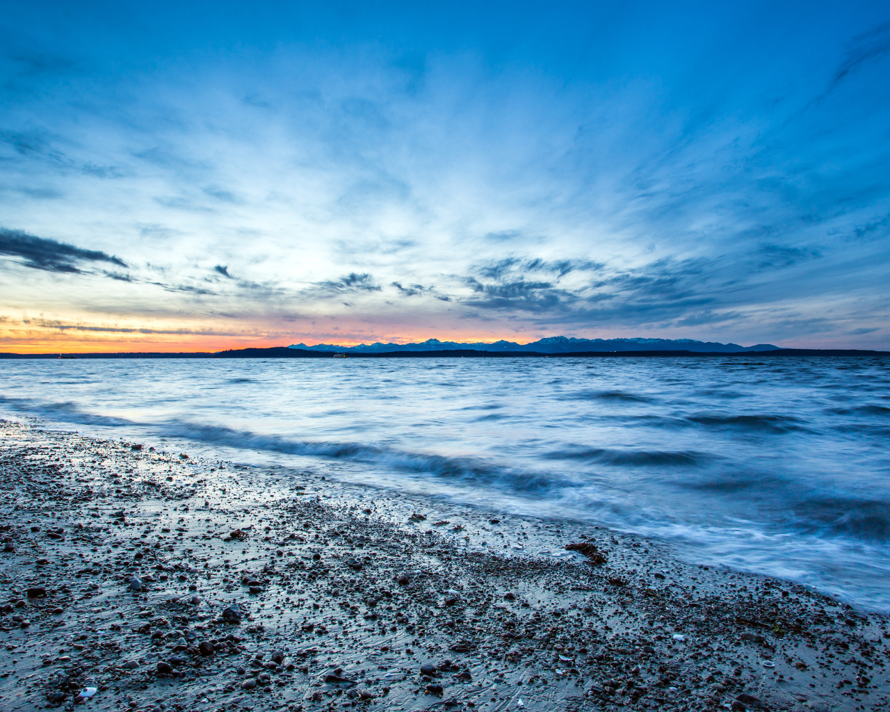 Пляж в Сиэтле, США