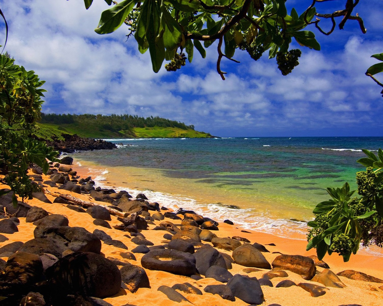 Пляж на Гавайях 