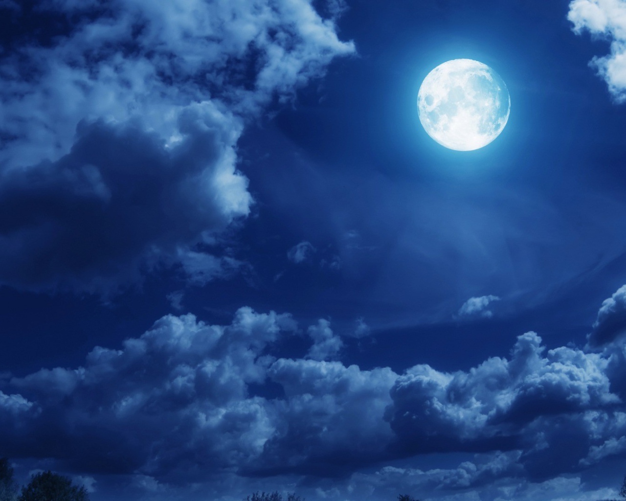 Clouds in the moonlit night