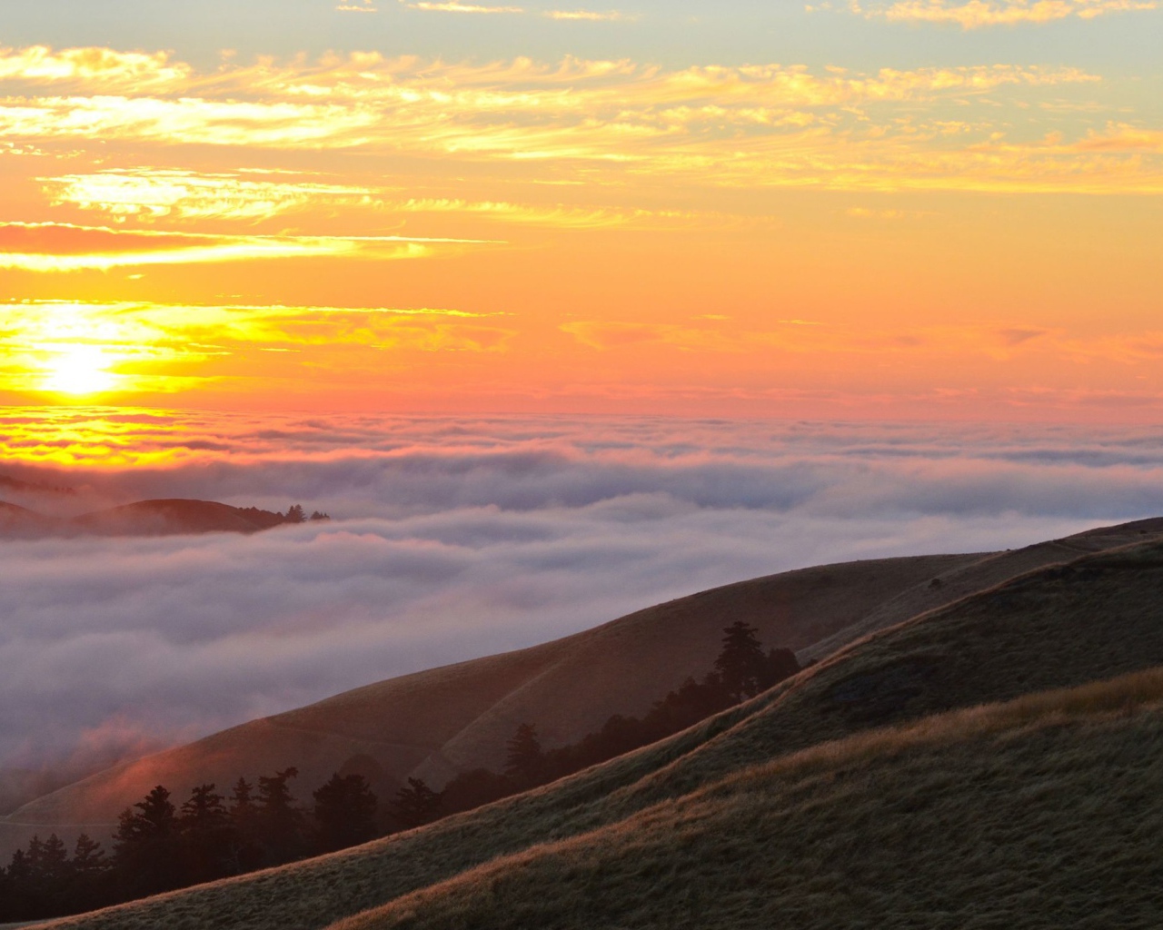 Закат над облаками