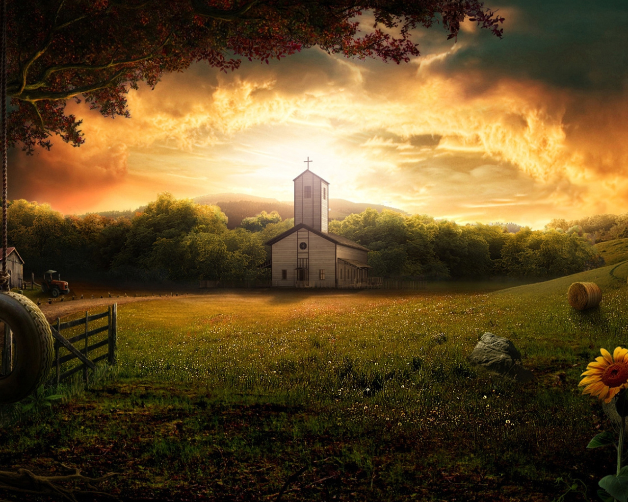 Костел на природе