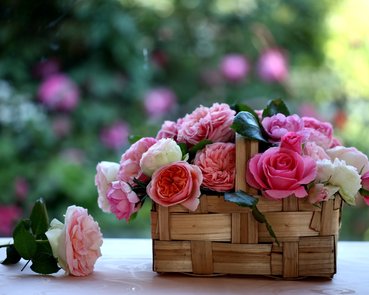 Корзина с розами