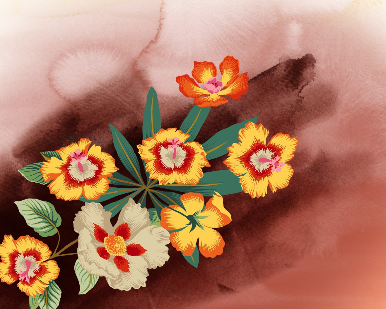 Разноцветные цветки