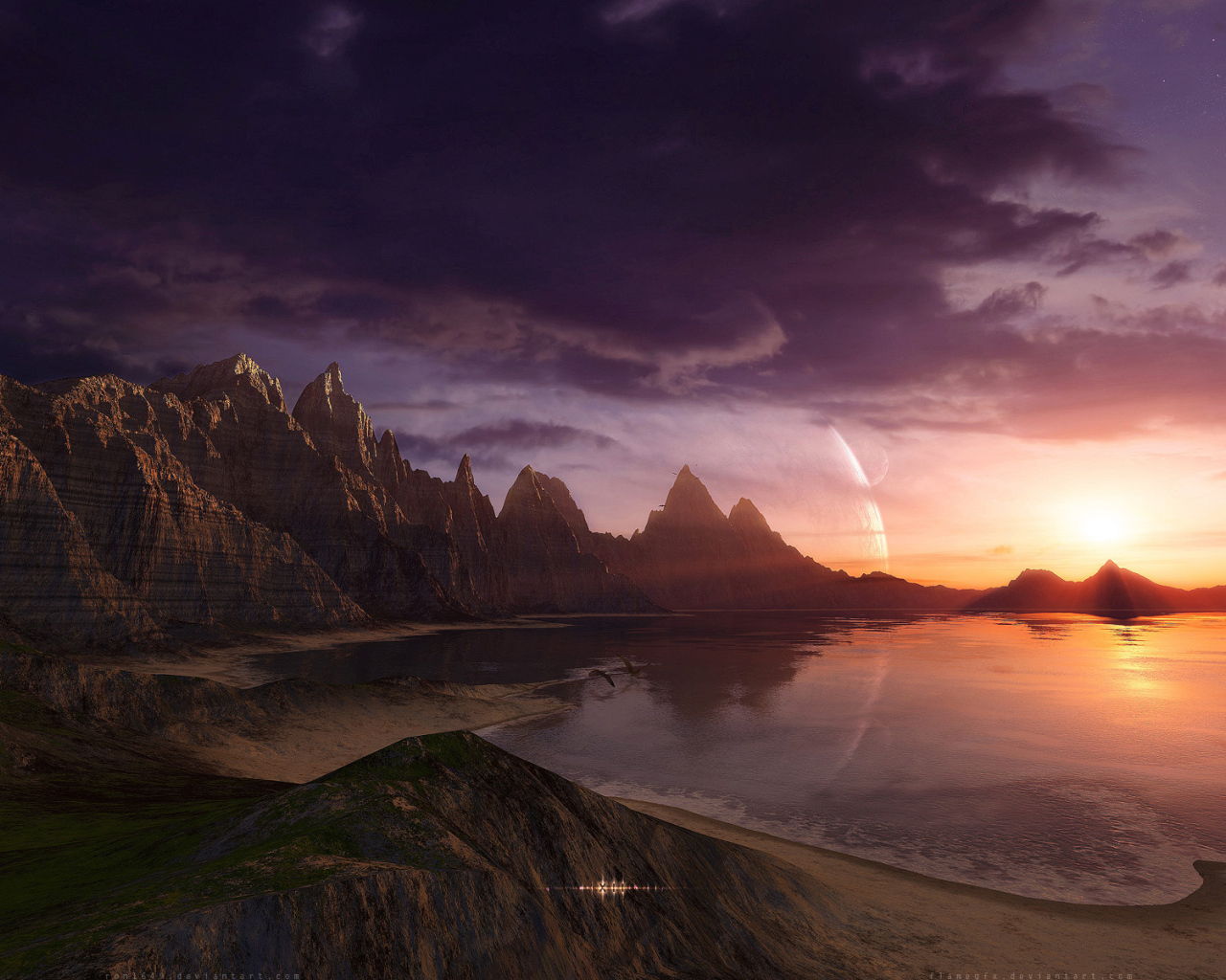 Горный пейзаж и вода