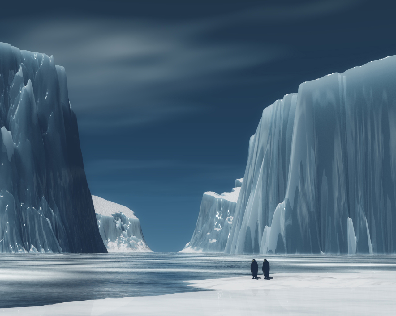 Пингвины на южном полюсе