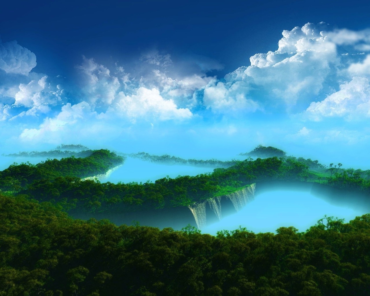 Водопад между озерами