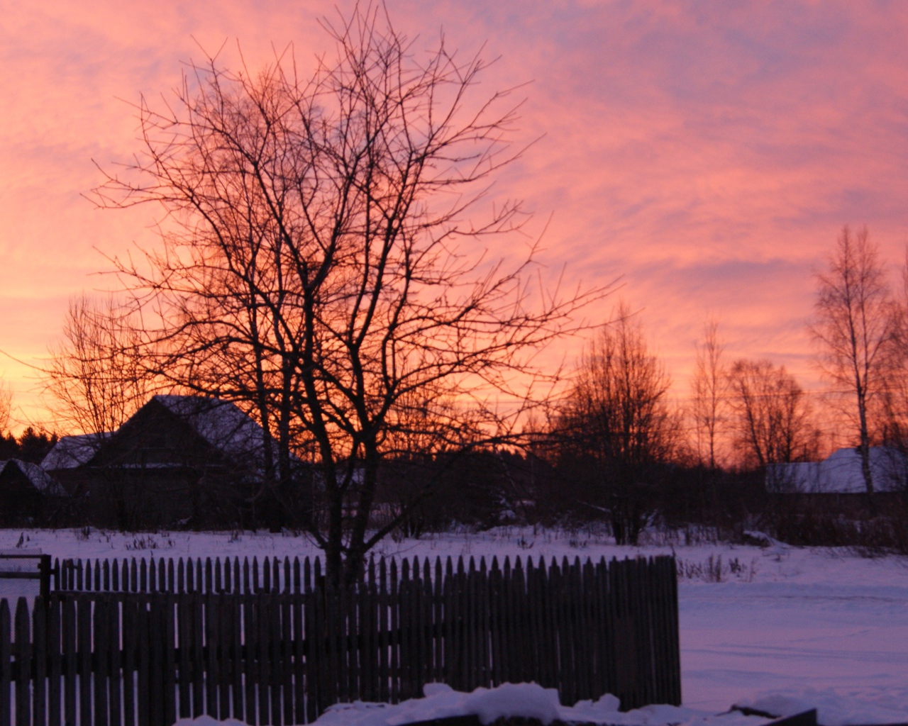 Деревня весенним утром