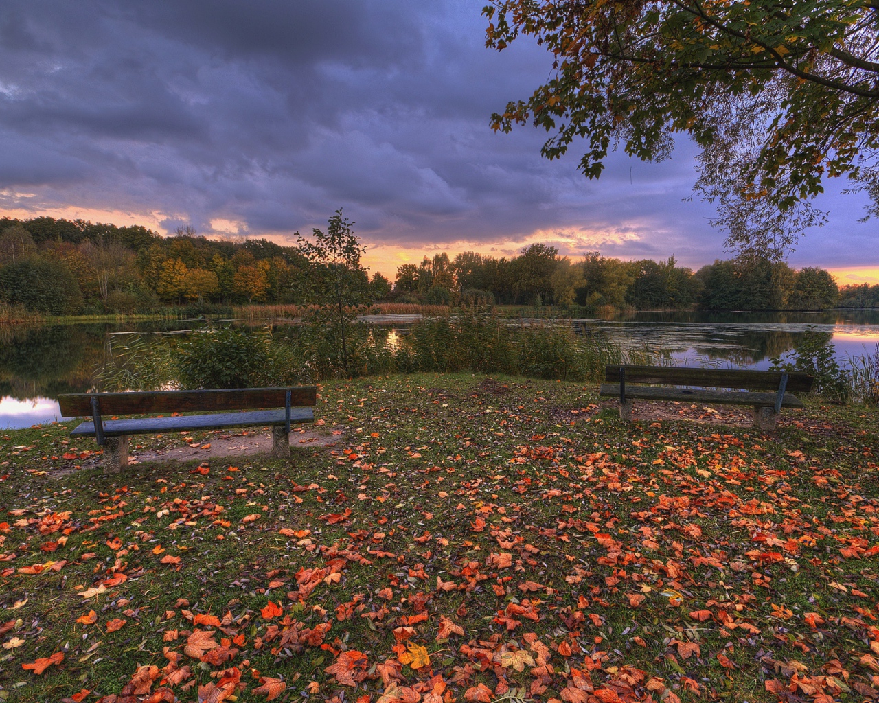 Отдых у озера перед закатом