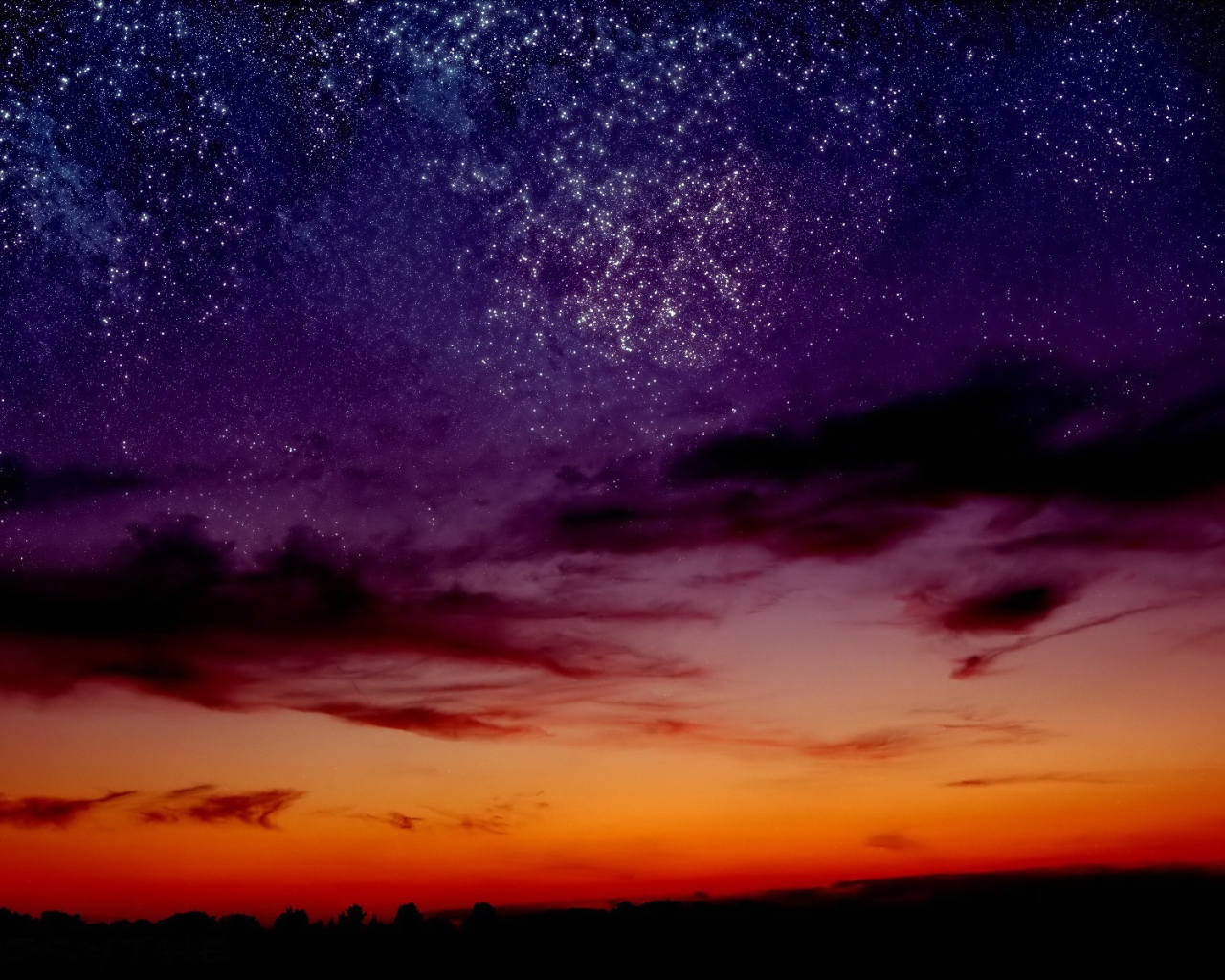 Звездное небо на закате