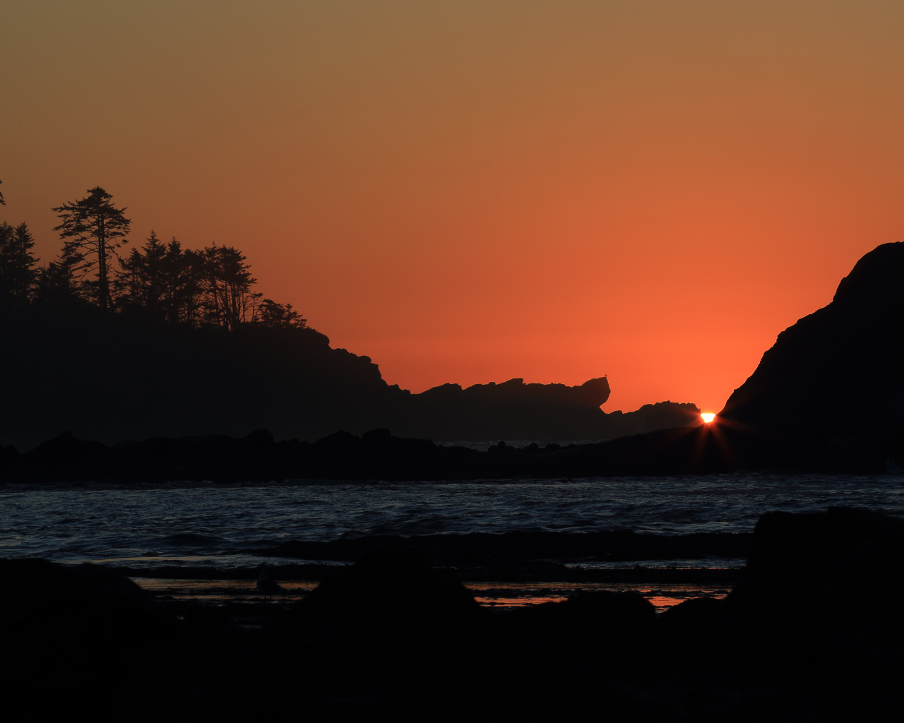 Закат в Кус-Бэй Орегон, США