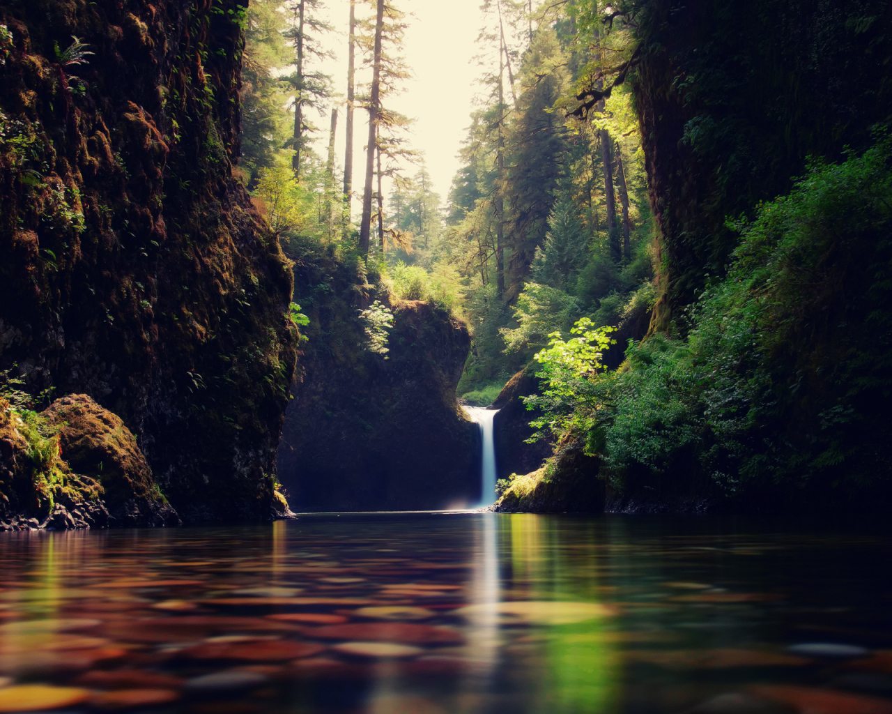 Разноцветные блики на воде